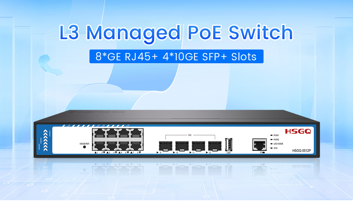 8*port managed poe switch interruptor poe
