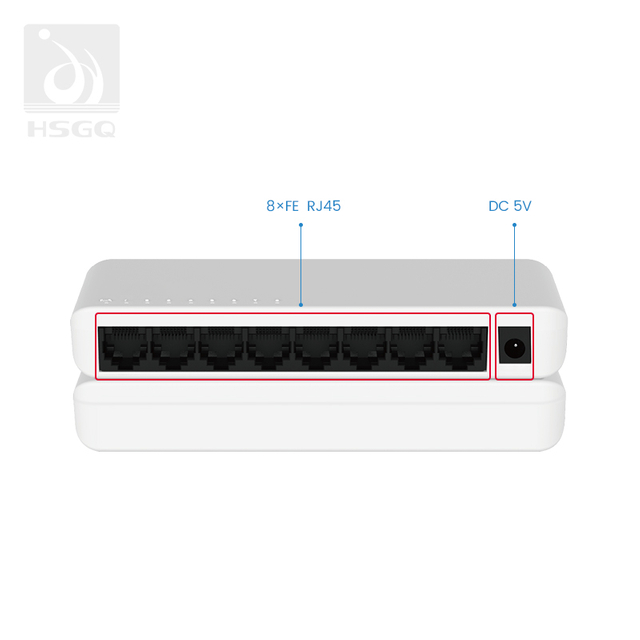 Conmutador Ethernet de 8 puertos a enrutador para el hogar