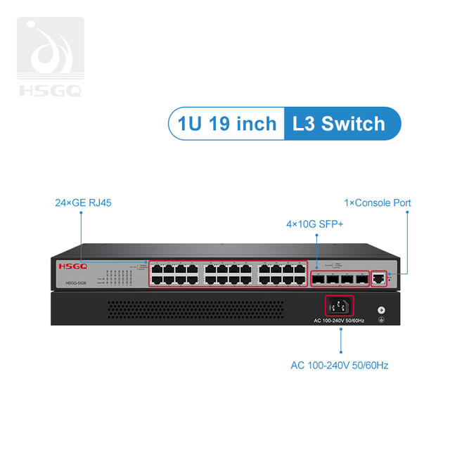 Gigabit administrado con conmutador de núcleo L3 de 24 puertos en redes