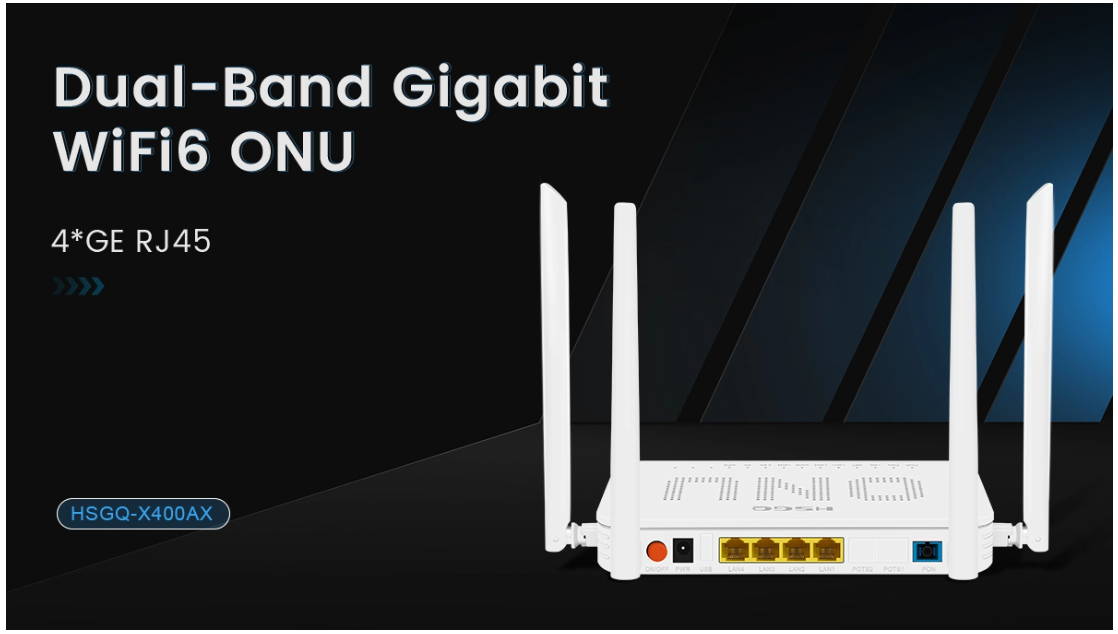 WiFi 6 ONU con cuatro puertos Gigabit Ethernet
