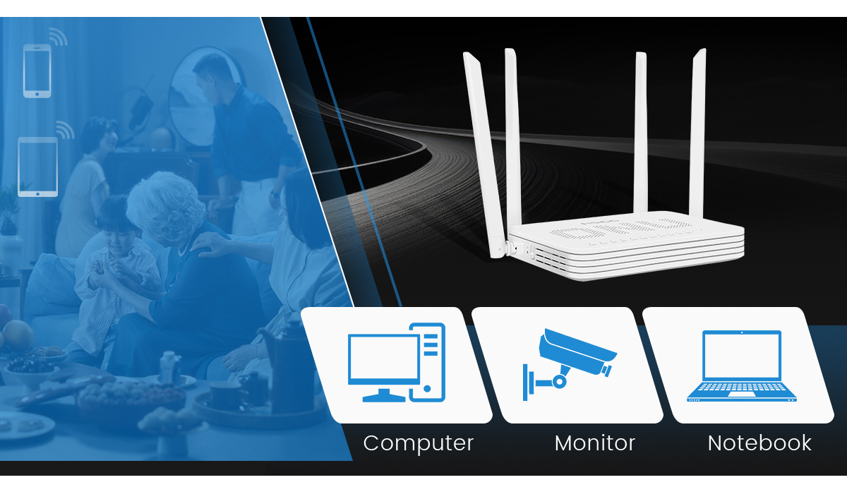 Dispositivo de fibra &oacute;ptica FTTH WiFi 6 ONU para acceso dom&eacute;stico